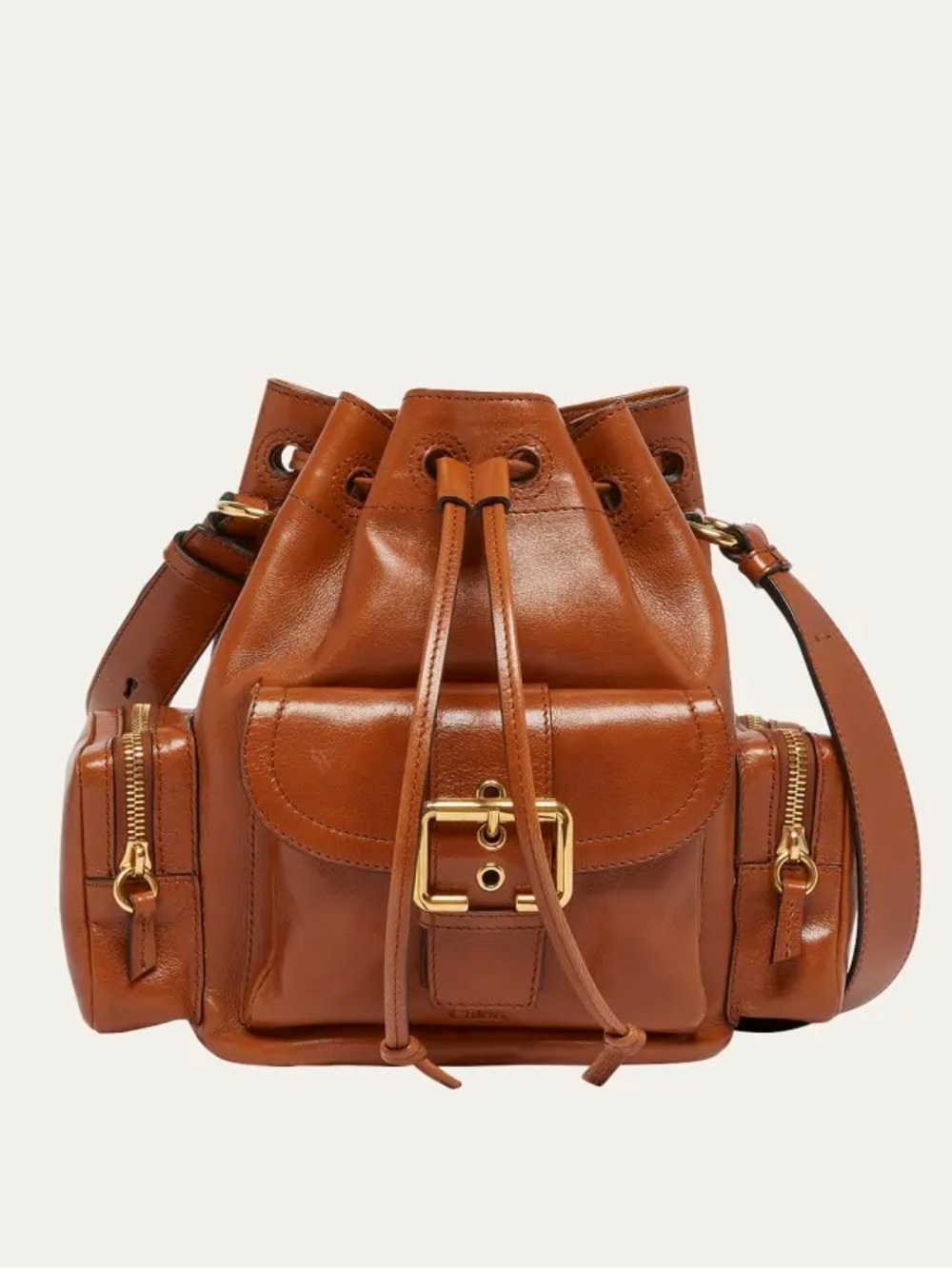 ✨ NWT CHLOE Camera Bucket Crossbody Bag in Shiny Calfskin FW 2024 runway